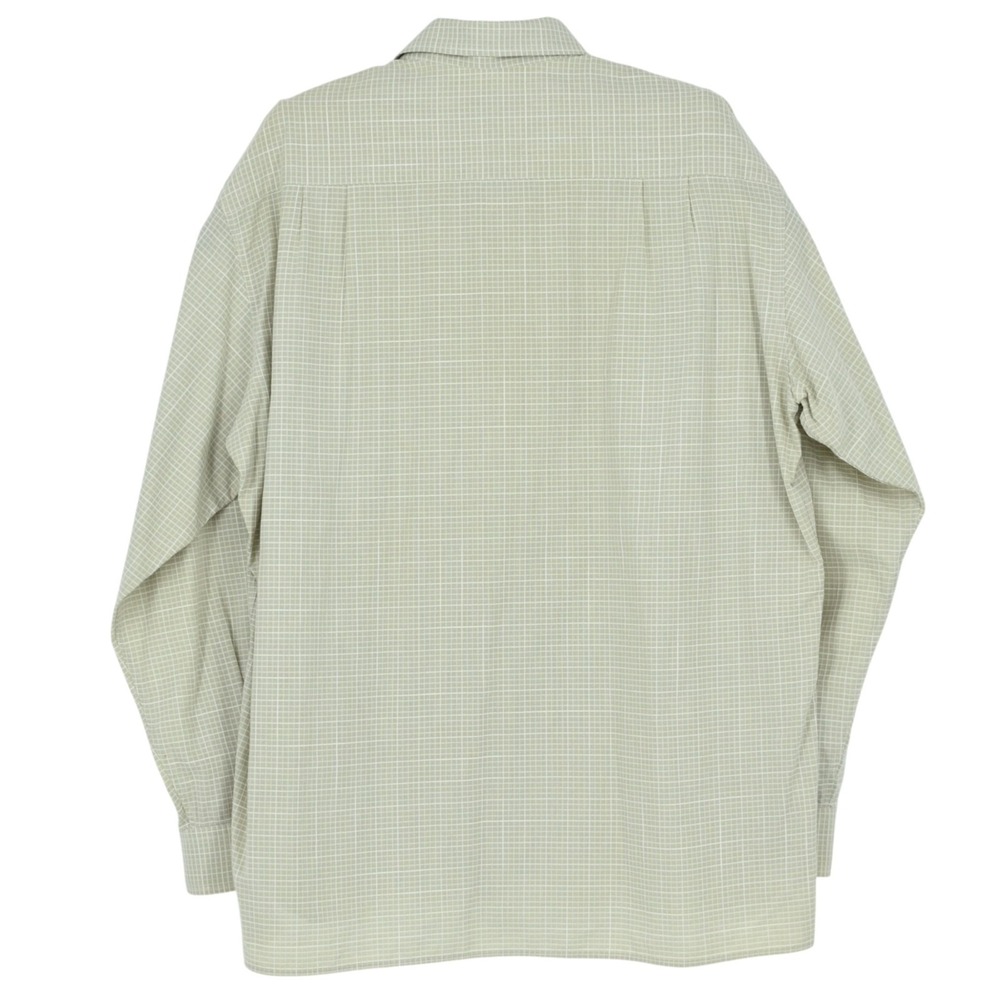 Ermenegildo Zegna Shirt Mens XL Designer Italian Sage Green Textured Micro Check - Picture 7 of 13